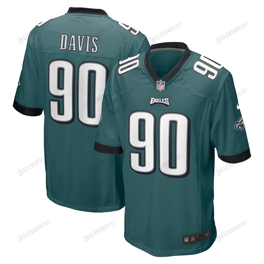 Jordan Davis 90 Philadelphia Eagles 2022 Draft First Round Pick Game Jersey In Midnight Green(S/No)