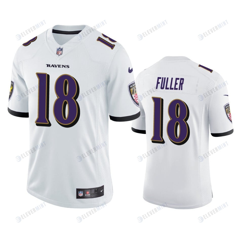 Baltimore Ravens 18 Kyle Fuller White Vapor Limited Jersey(S/No)
