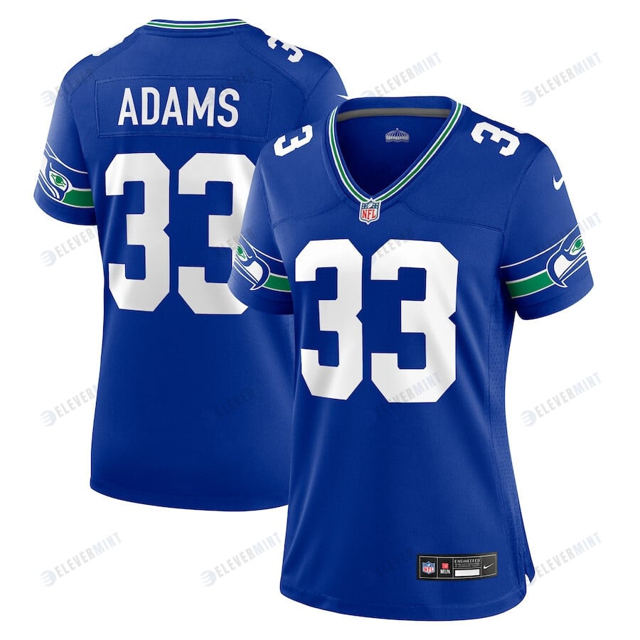 Jamal Adams 33 Seattle Seahawks Women's Throwback Player Game Jersey - Royal(S/No)