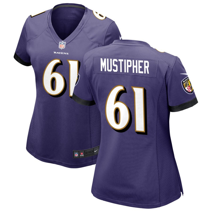 Sam Mustipher Baltimore Ravens Nike Women's Game Jersey - Purple(S)