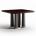Round black resin dining table with ribbed base 120 x 120 x 75cm