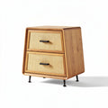 Rattan nightstand with three drawers for bedroom or living room use 40 x 40 x 50cm