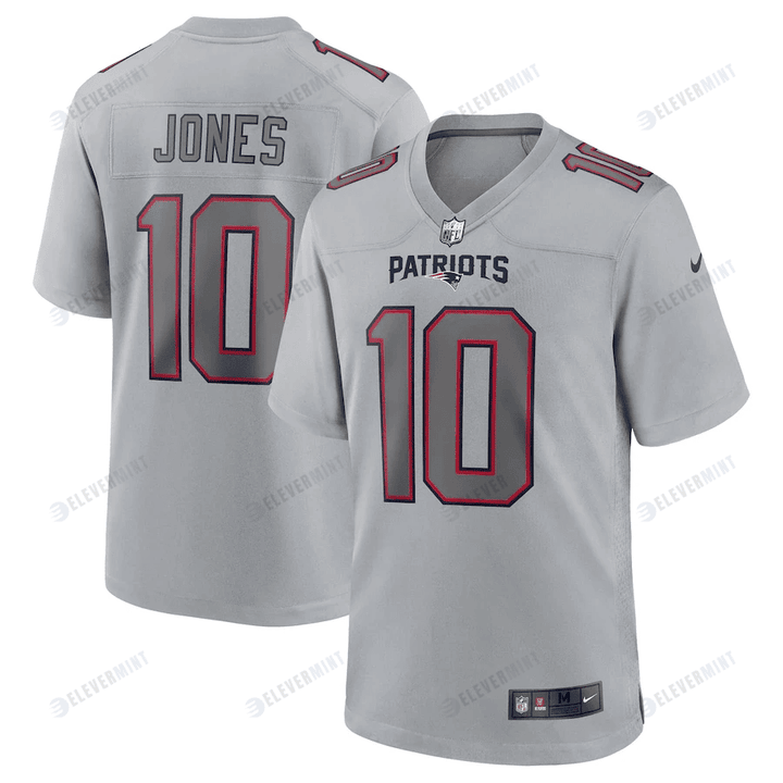 Mac Jones 10 New England Patriots Men Atmosphere Fashion Game Jersey - Gray(S/No)