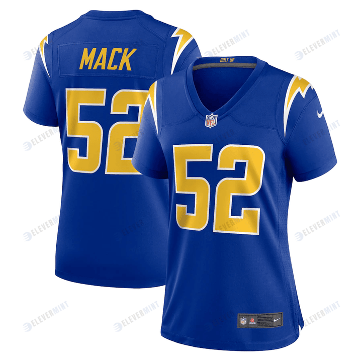 Khalil Mack 52 Los Angeles Chargers Women's Alternate Game Jersey - Royal(S/No)