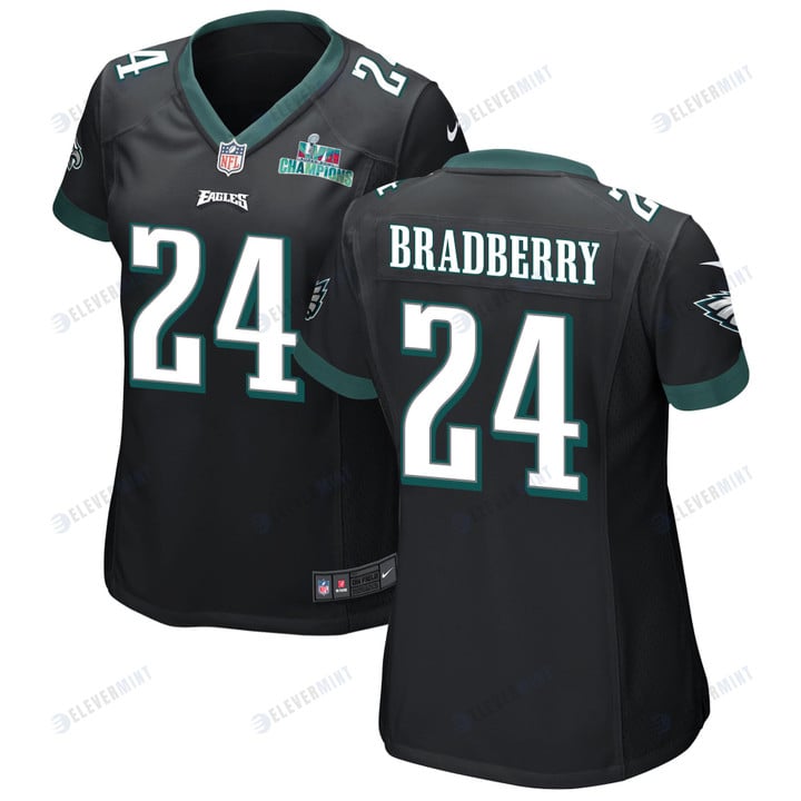 James Bradberry 24 Philadelphia Eagles Super Bowl LVII Champions Women Game Jersey - Black(S/No)