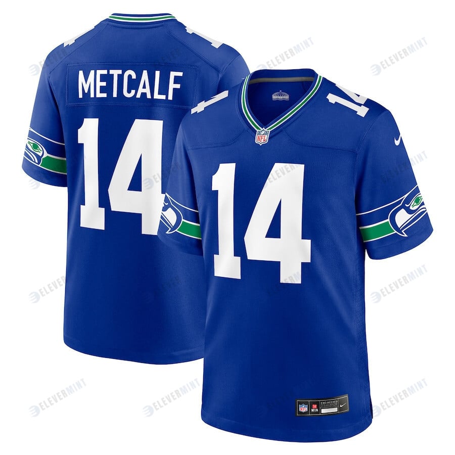 DK Metcalf 14 Seattle Seahawks Throwback Player Game Men Jersey - Royal(S/No)