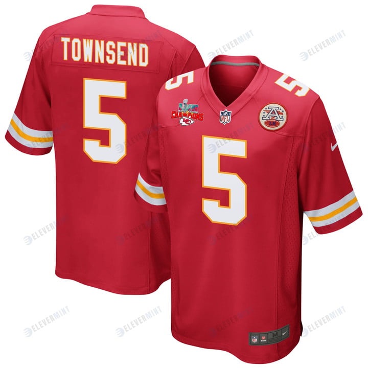 Tommy Townsend 5 Kansas City Chiefs Super Bowl LVII Champions 3 Stars Men Game Jersey - Red(S/No)