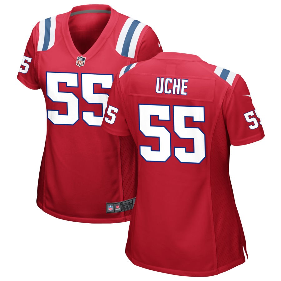 Josh Uche New England Patriots Nike Women's Alternate Jersey - Red(S)