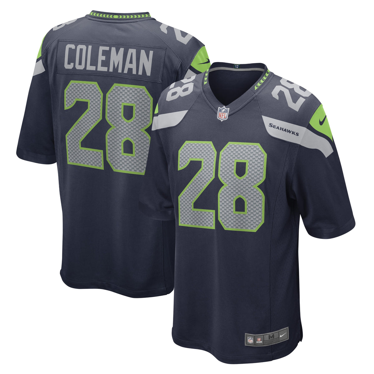 Justin Coleman Seattle Seahawks Nike Game Player Jersey - College Navy(S)