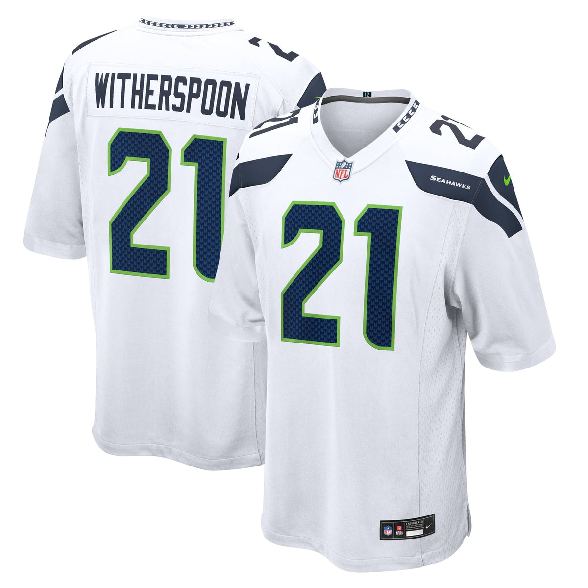 Men's Nike Devon Witherspoon White Seattle Seahawks Away Game Jersey(2XL)