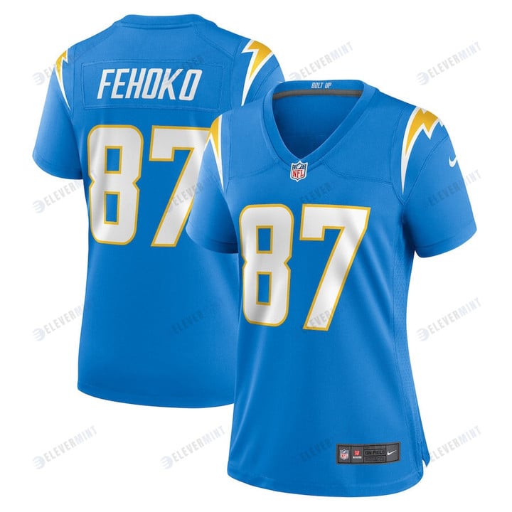 Simi Fehoko 87 Los Angeles Chargers Women Game Jersey - Powder Blue(S/No)