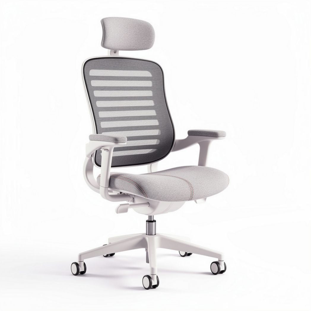 Mesh office chair with adjustable headrest and lumbar support 60 x 60 x 110cm