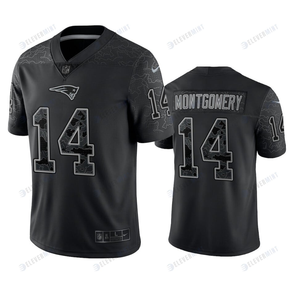Ty Montgomery 14 New England Patriots Black Reflective Limited Jersey - Men(S/No)