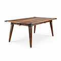 Rustic wooden coffee table with metal accents 150 x 80 x 75cm