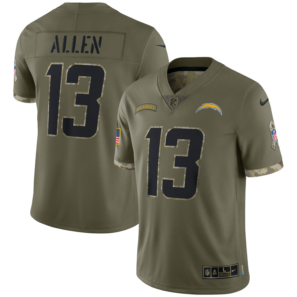 Keenan Allen Los Angeles Chargers Nike 2022 Salute To Service Limited Jersey - Olive(S)