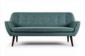 Mid-century modern couch with tufted upholstery in teal 180 x 80 x 75cm