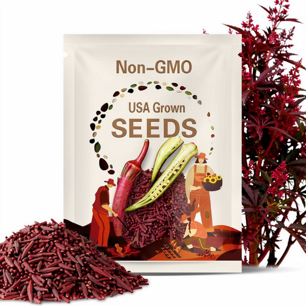 Red Burgundy Okra Seeds ¨C Heirloom Vegetable, AAS Winner, Ornamental Edible, Non-GMO, Open Pollinated | 50 Seeds