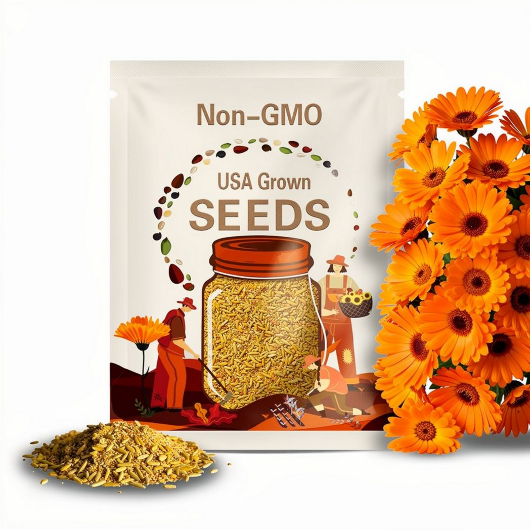 50 Organic Calendula Seeds | Non GMO | Heirloom