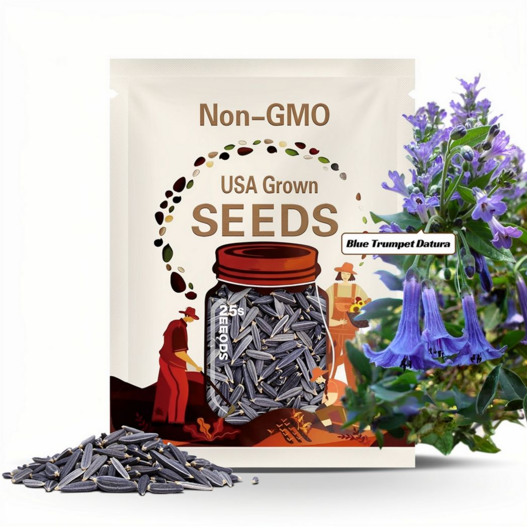 25s|Blue Trumpet Seeds-Perennial -Authentic Seeds-Self-Pollinating-Drought Resistant-Plant in 4 season-Herb Seeds-.#G005