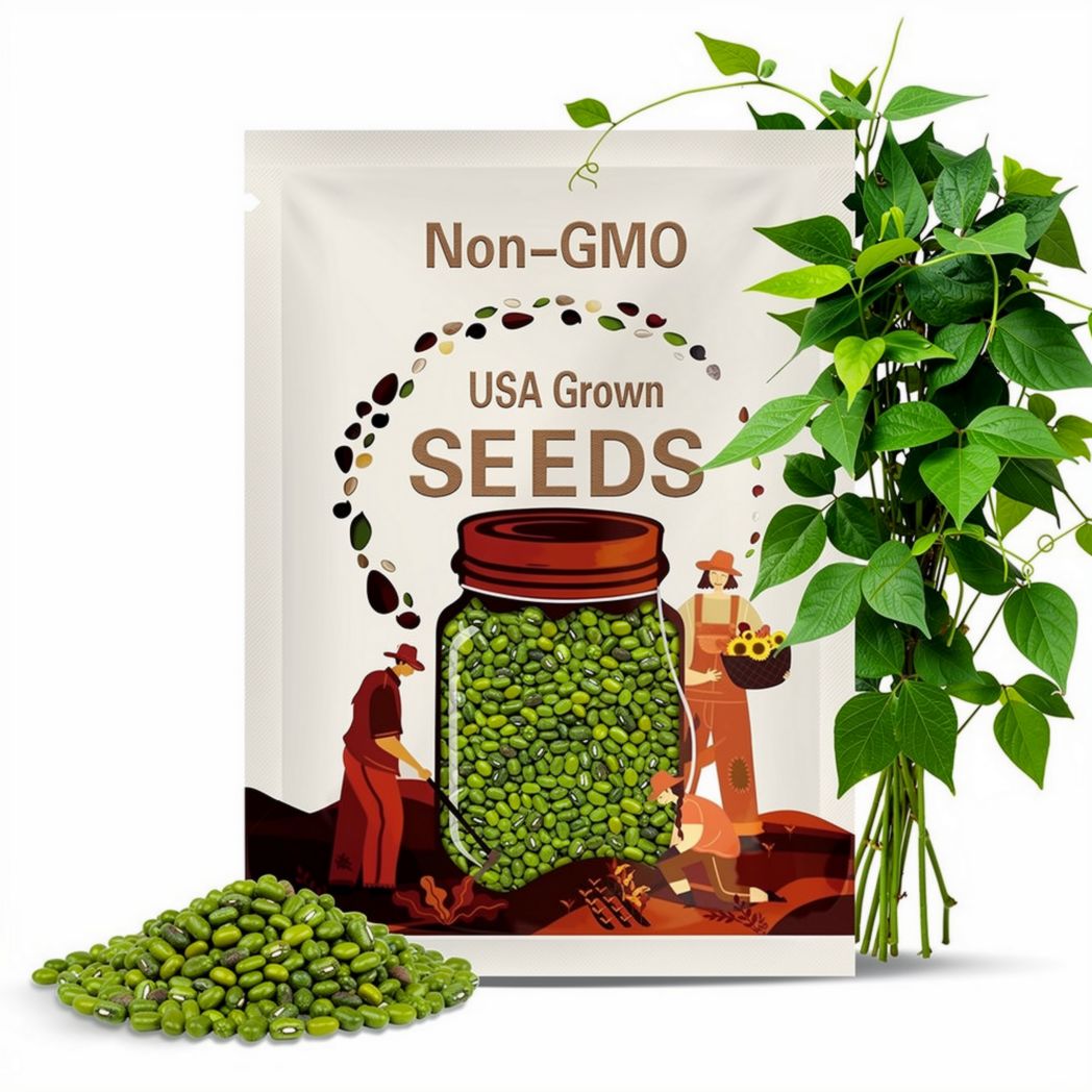 Green Bean Seed Starter Kit - Green Bean Seeds with Tray Liner and Half Quart Vegetable Soil - Grow Your Own Vegetables