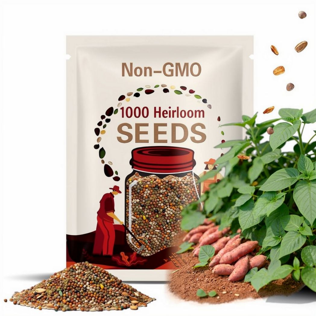 1000 Heirloom Sweet Potato Seeds: Non-GMO, Outdoor Garden Vegetable