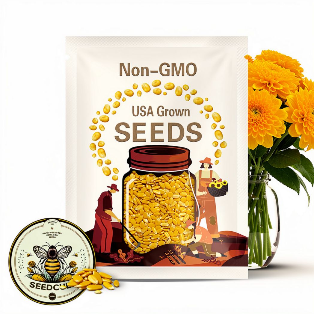 Giant Yellow Marigold Seeds, African, Discovery, Tagetes Erecta TG4925