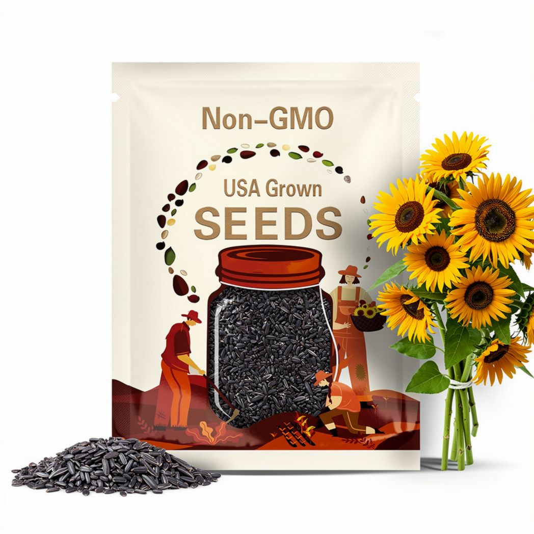 Black Oil Sunflower Heirloom Seeds, Flower Seeds