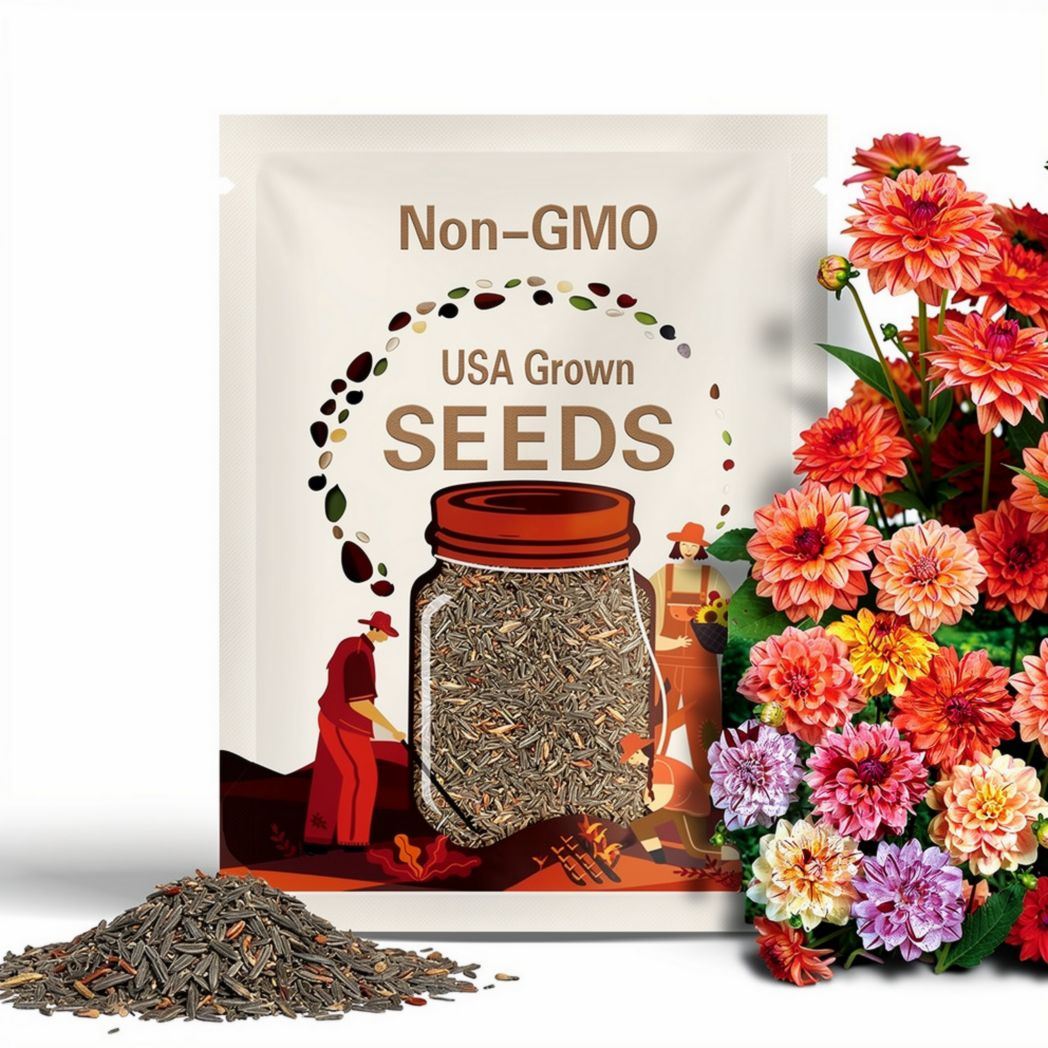 40 Seeds | Rembrandt Dahlia Mixture Seeds - Pollinator Friendly- Open Pollinated - Heirloom - Flower Seeds - Mix Seeds to Plant - . #D044.