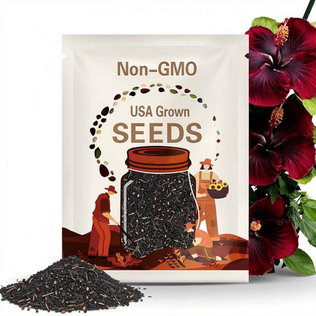 Black Dragon Hibiscus Seeds - Cold Resistant, Fast Growing, Attracts Pollinators - Clumping - Plant in Early Spring #6030