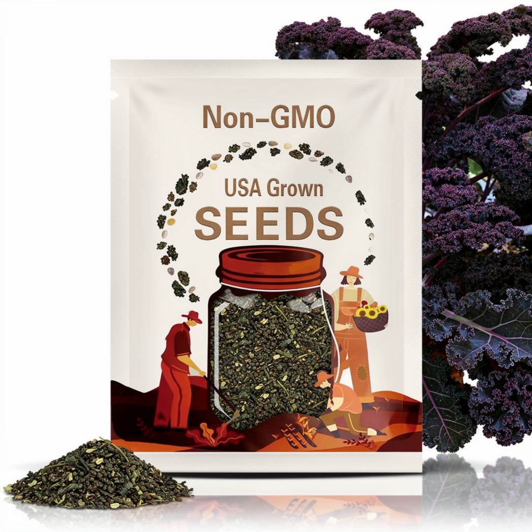 Kale Seeds, Scarlet - 150+ Seeds, Purple Kale Seeds, Non-GMO