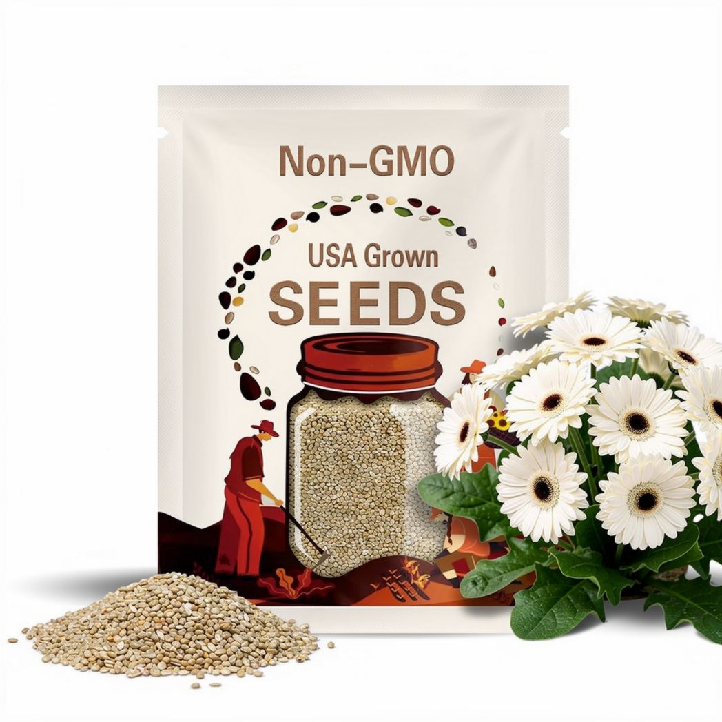 200 White Gerbera Daisy Seeds: Elegant Flowers for Garden, Pots and Borders