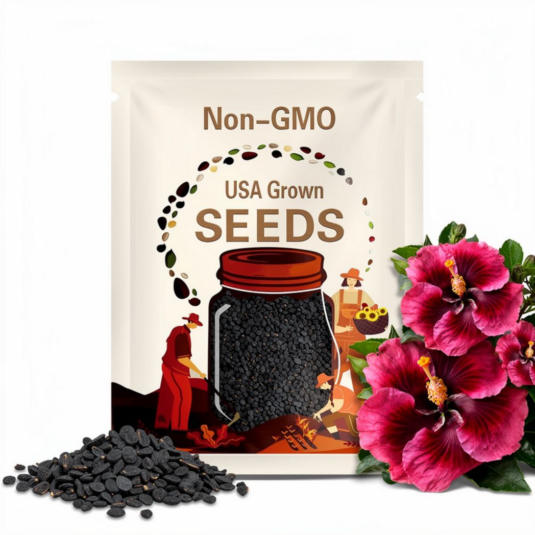 Black Dragon Hibiscus Seeds - Edible, Cold Resistant, Showy Flowers, Attracts Pollinators - Plant in Spring or Early Summer