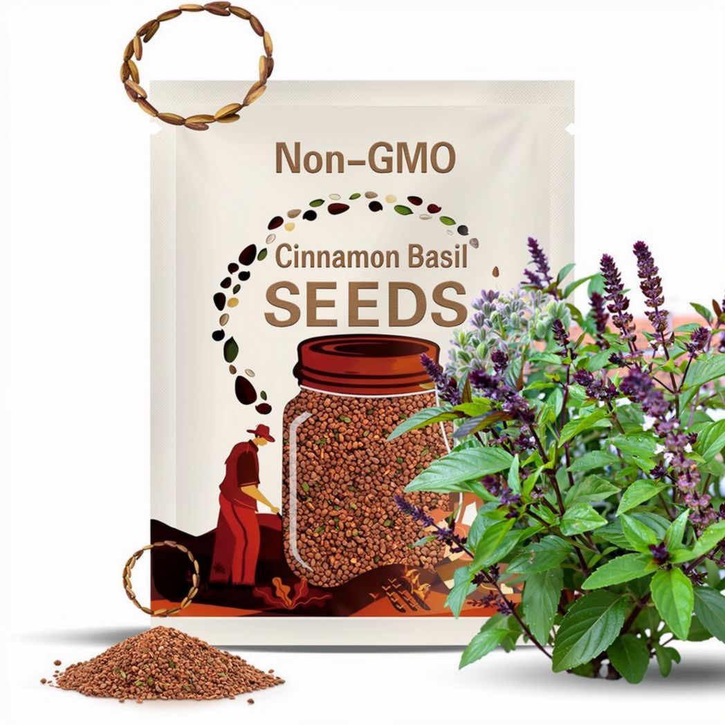 Cinnamon Basil Seeds 200+ Leaf Herb Ocimum Basilicum Medicinal USA