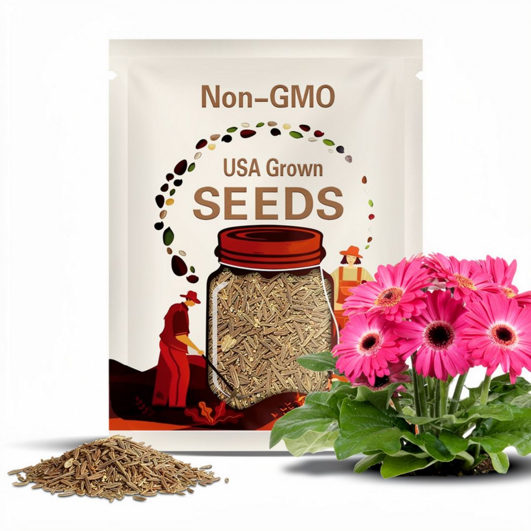 NEW! 5 Joybera Pink Dark Eye Gerbera Daisy Seeds, Gerbera Jamesonii, GE1205
