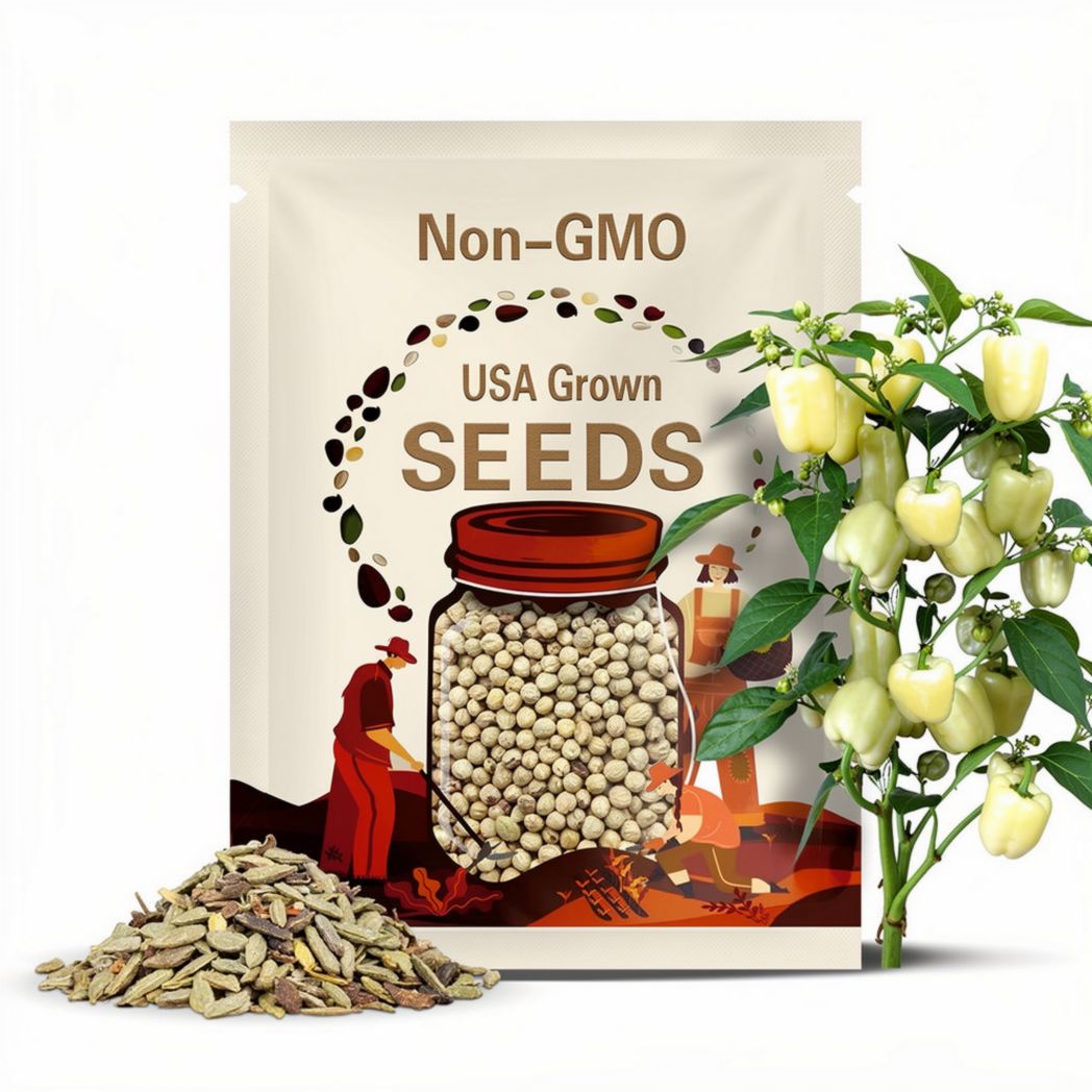 Pepper Seeds - Sweet - White Seeds Vegetable Seeds, Non-GMO Open Pollinated