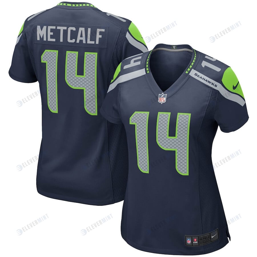 DK Metcalf 14 Seattle Seahawks Women Game Jersey - College Navy(S/No)