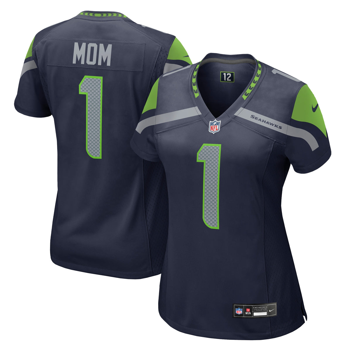 Number 1 Mom Seattle Seahawks Nike Women's Game Jersey - College Navy(S)