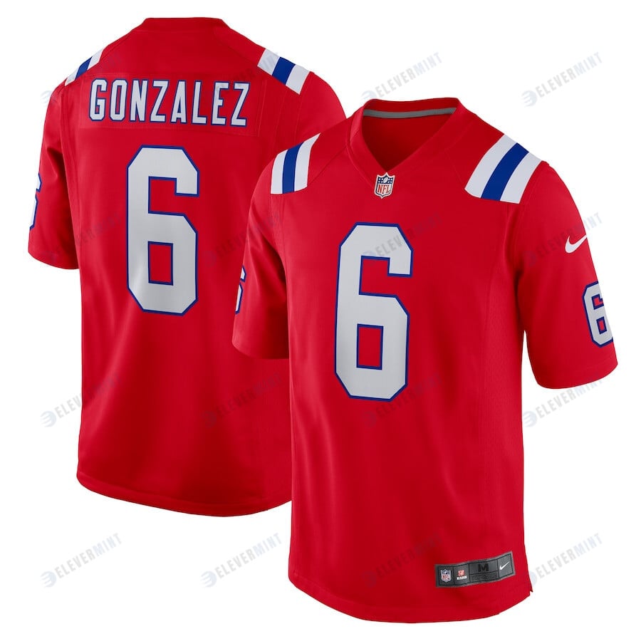 Christian Gonzalez 6 New England Patriots Men Alternate Team Game Jersey - Red(S/No)