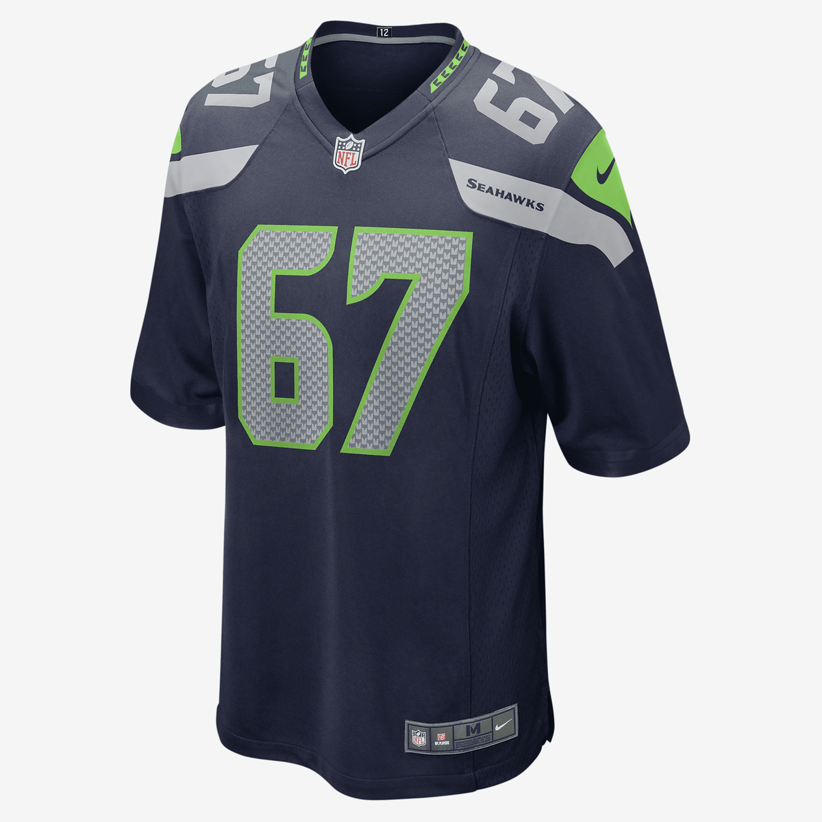 NFL Seattle Seahawks (Charles Cross) Men's Game Football Jersey - Navy(S)