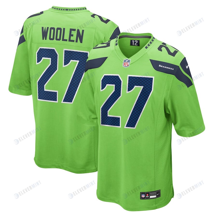 Tariq Woolen 27 Seattle Seahawks Men Game Jersey - Neon Green(S/No)