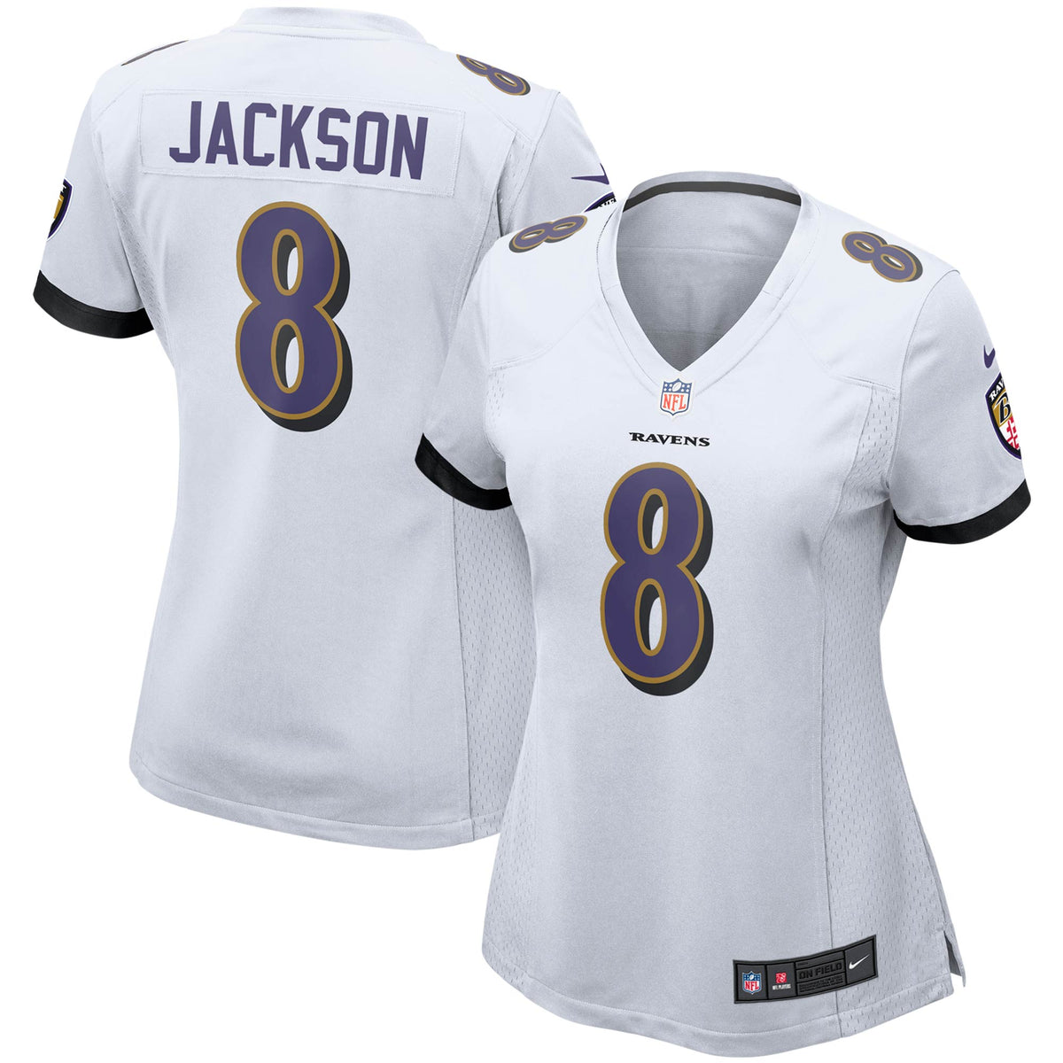 Lamar Jackson Baltimore Ravens Nike Women's Game Jersey - White(S)