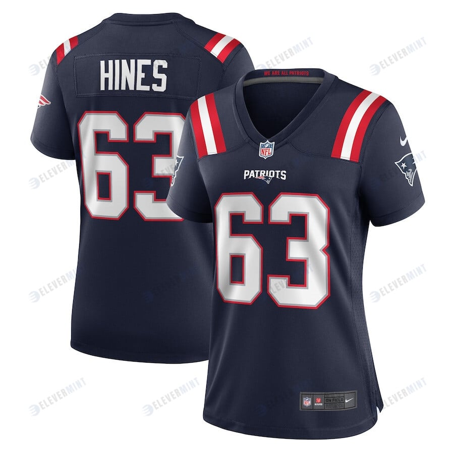 Chasen Hines 63 New England Patriots Women Game Jersey - Navy(S/No)