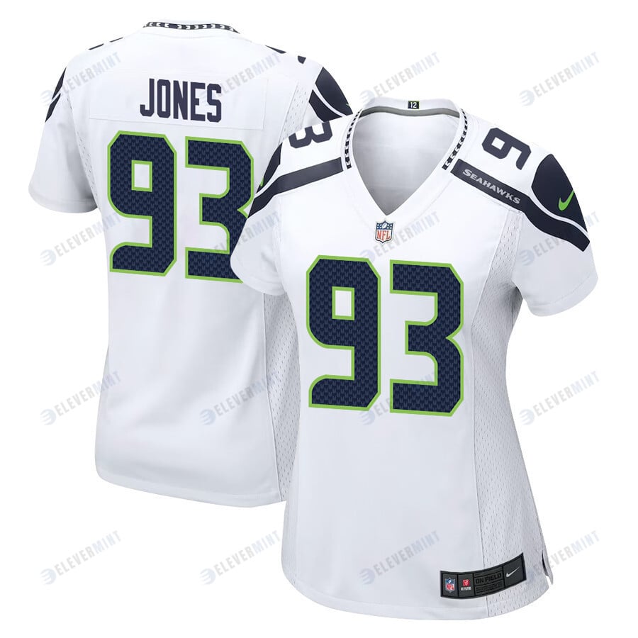 Dre’mont Jones 93 Seattle Seahawks Game Women Jersey - White(S/No)