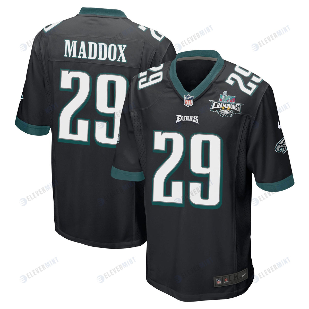 Avonte Maddox 29 Philadelphia Eagles Super Bowl LVII Champions 2 Stars Men Game Jersey - Black(S/No)