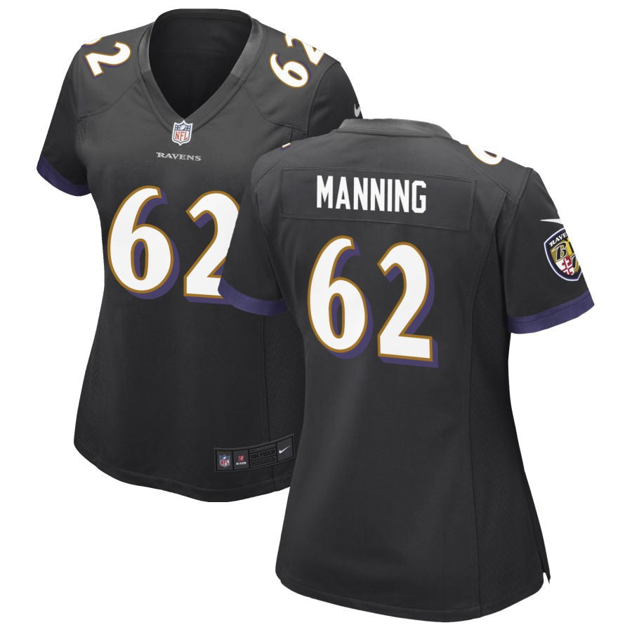 Tashawn Manning Baltimore Ravens Nike Women's Alternate Game Jersey - Black(S)