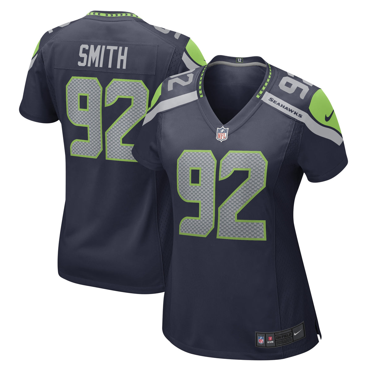 Tyreke Smith Seattle Seahawks Nike Women's Game Player Jersey - College Navy(S)