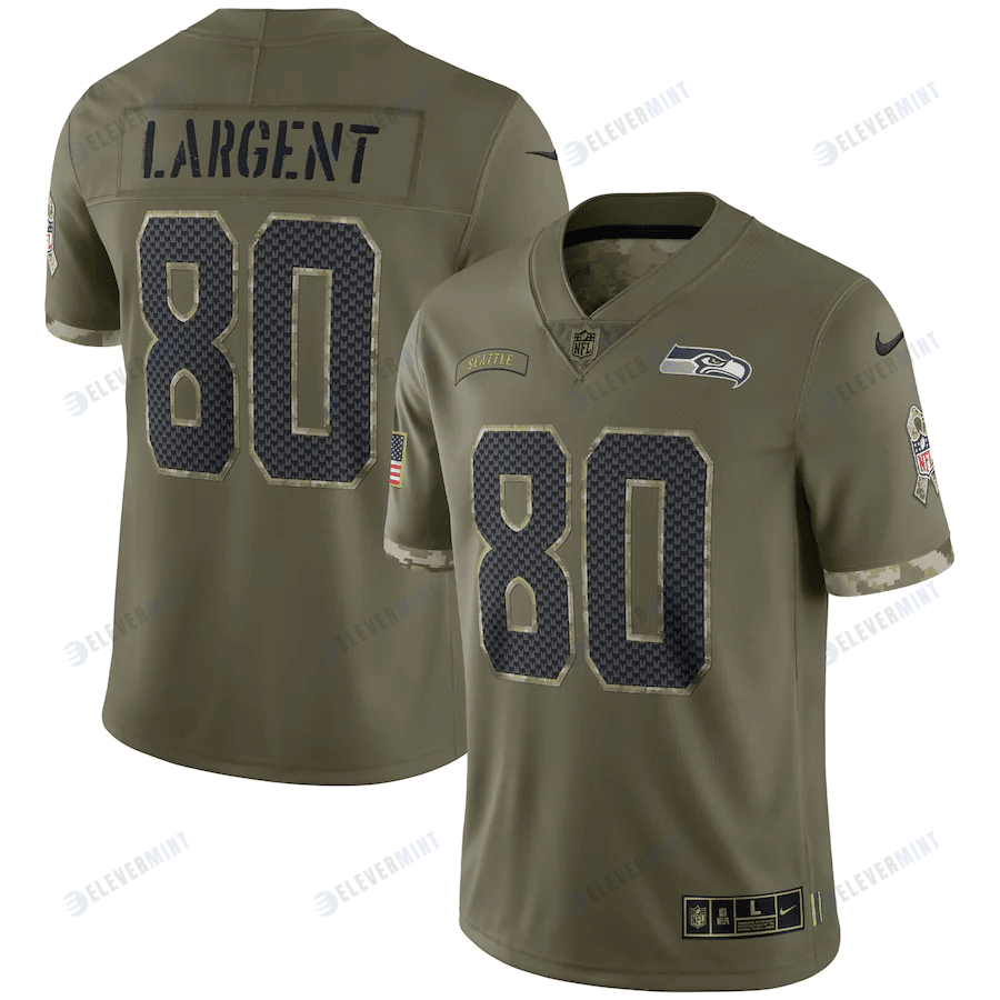 Steve Largent Seattle Seahawks 2022 Salute To Service Retired Player Limited Jersey - Olive(S/No)